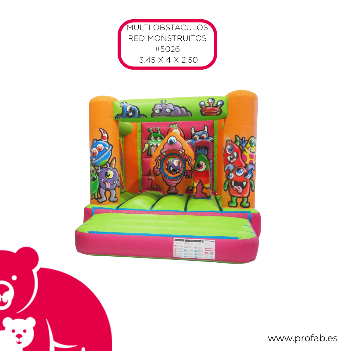 Nº92 MULTIOBSTACULOS RED MONSTRUITOS 5026 3.45 x 4.20 x 2.50