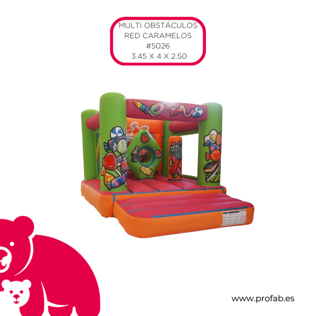 Nº93- MULTIOBSTACULOS RED CARAMELOS 3.45 x 4.20 x 2.50